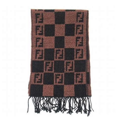 fendi fur logo stole|FENDI FXT100 fur logo zucca Scarf Fringe Stole/Shawl Scarf.